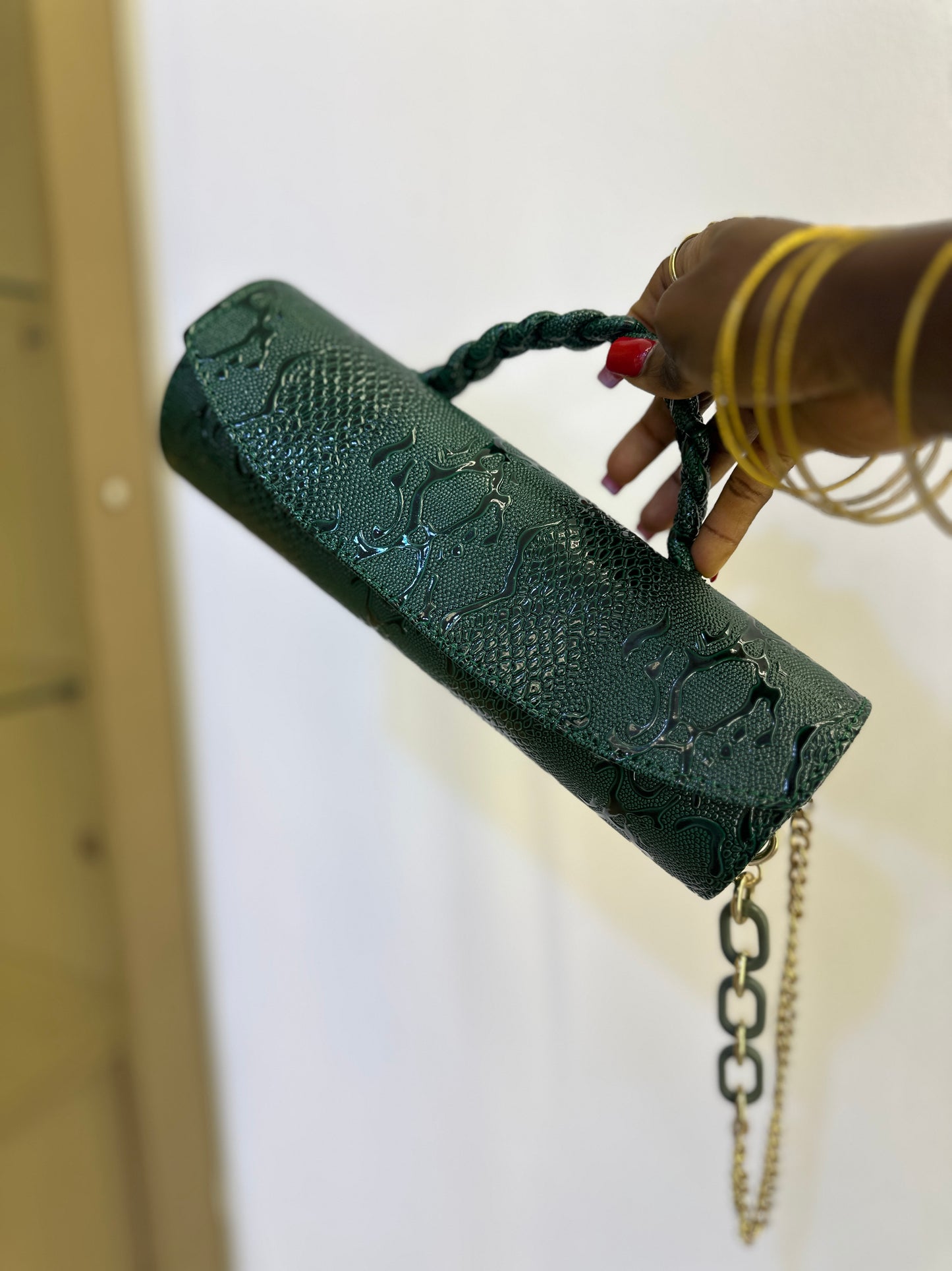 Green Cylinder Bag - Lucy