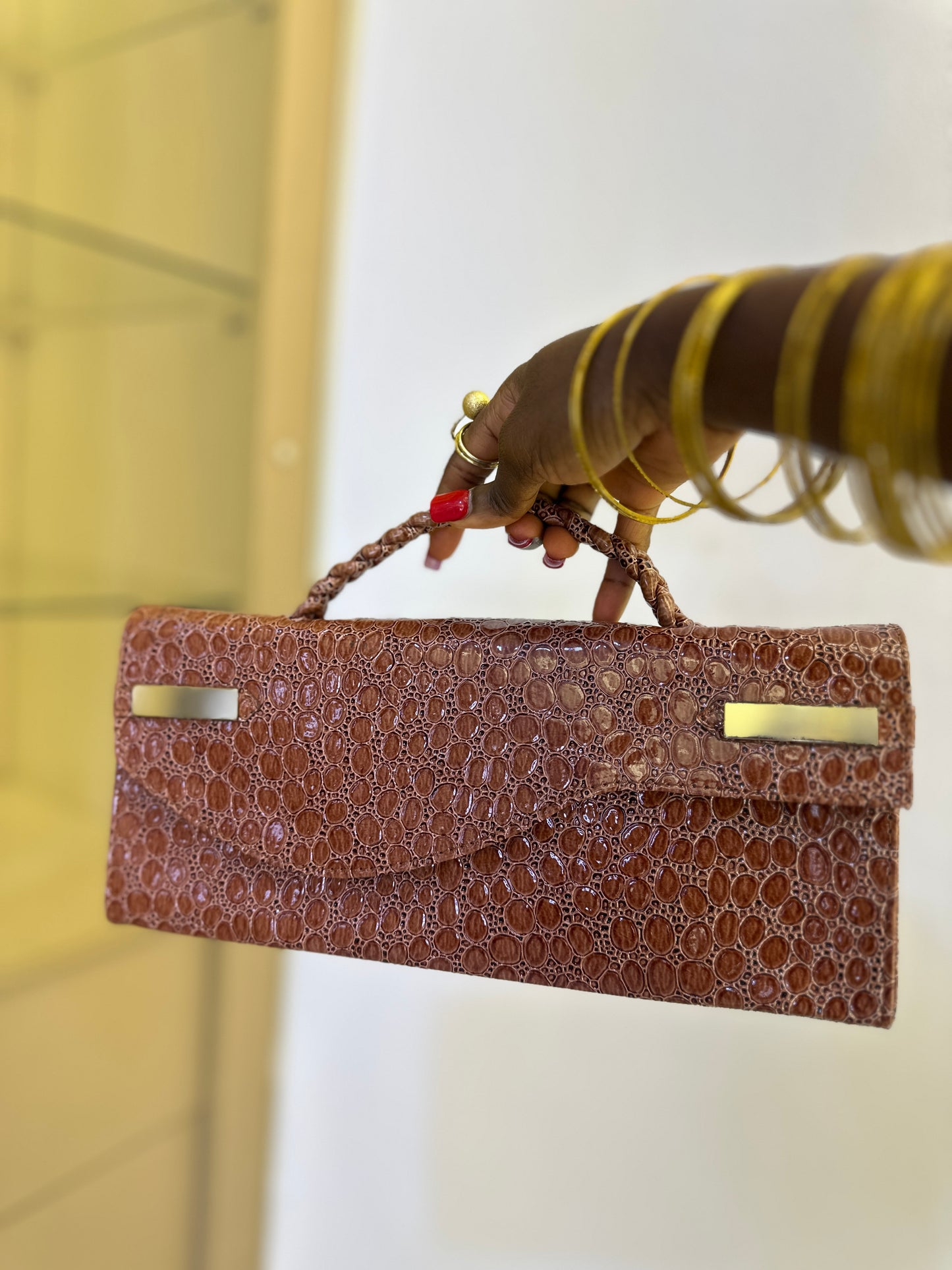 Brown Curved Flap Bag - Kate