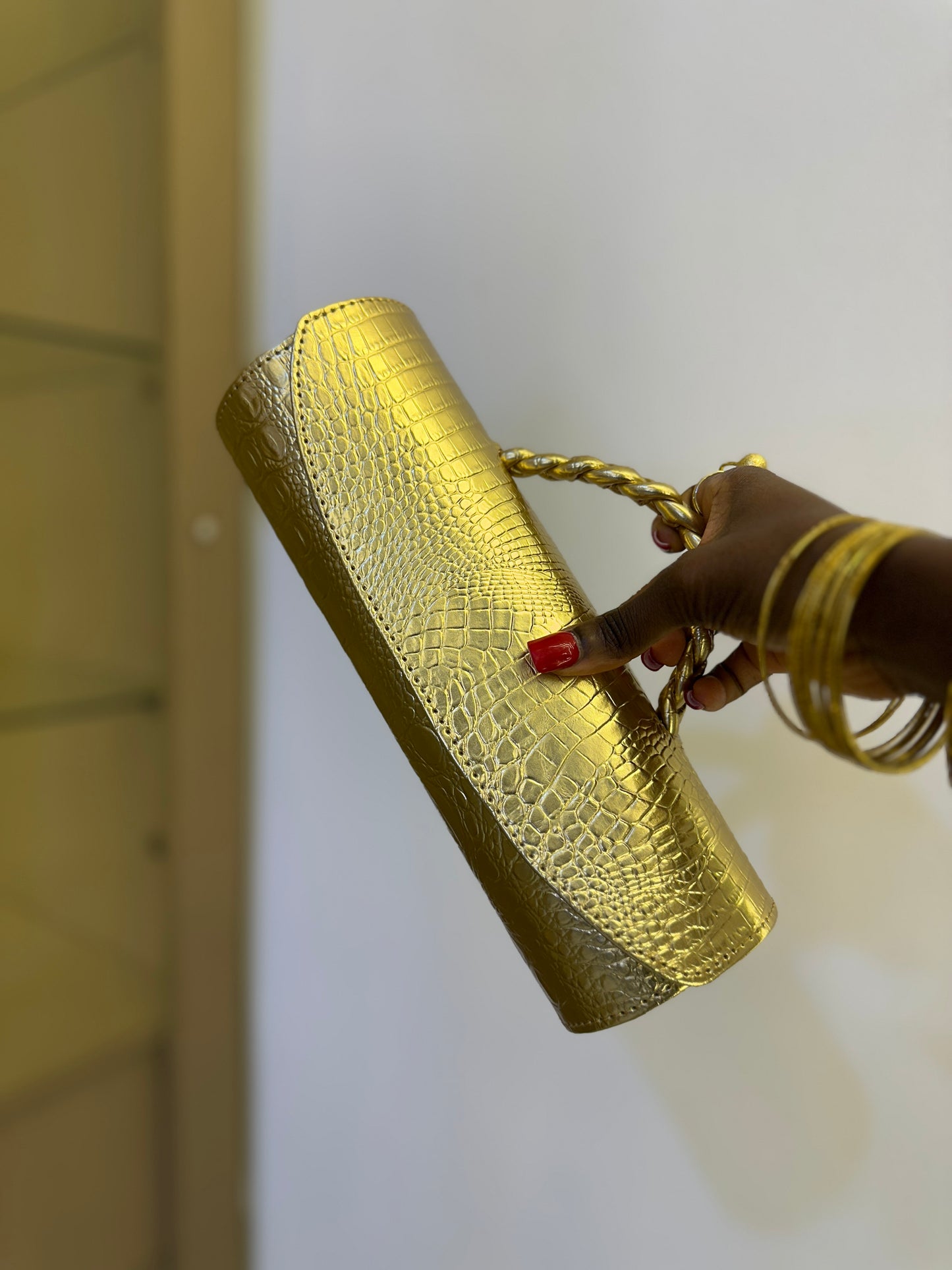 Gold Cylinder Bag - Oheema