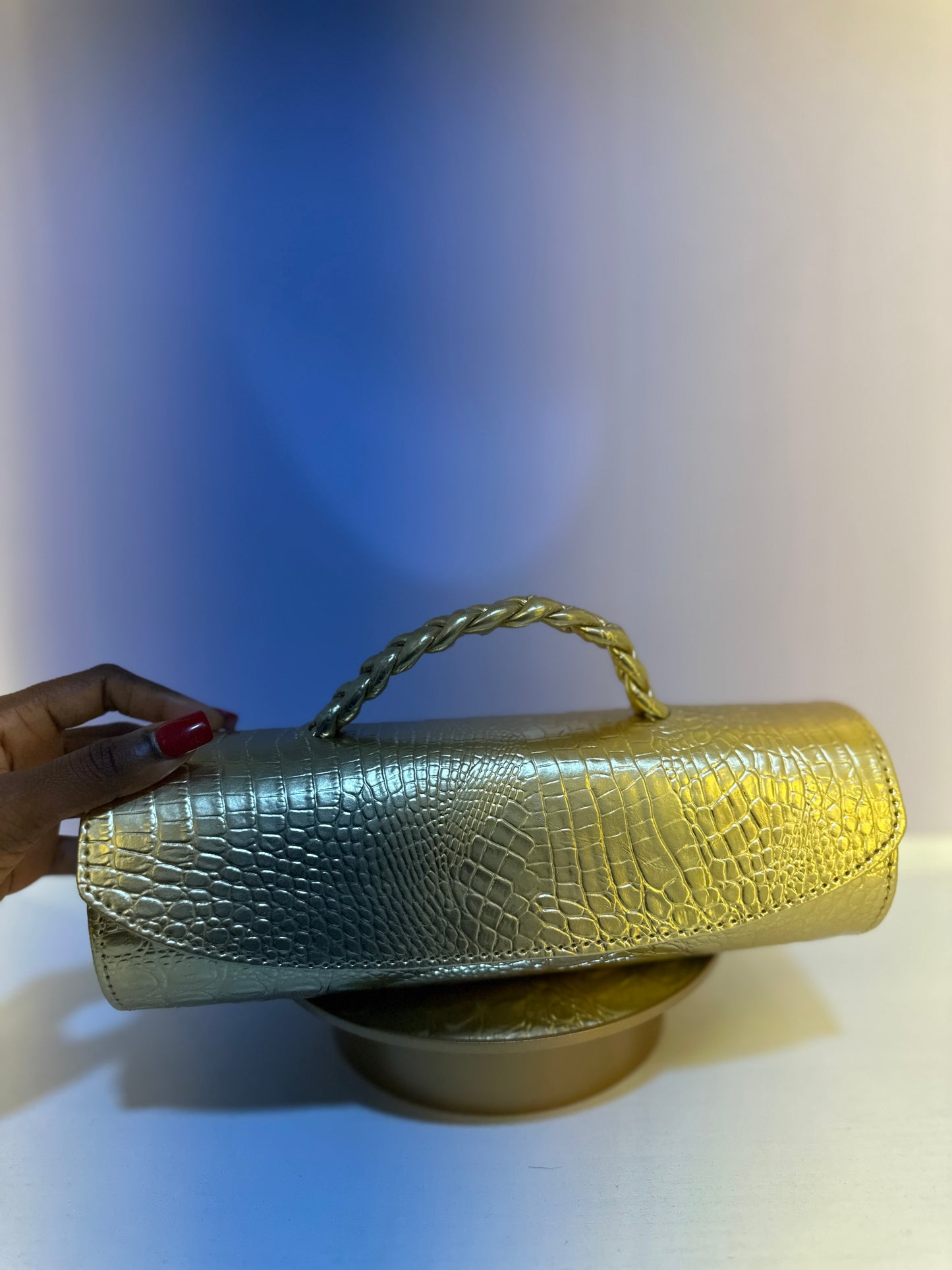 Gold Cylinder Bag - Oheema