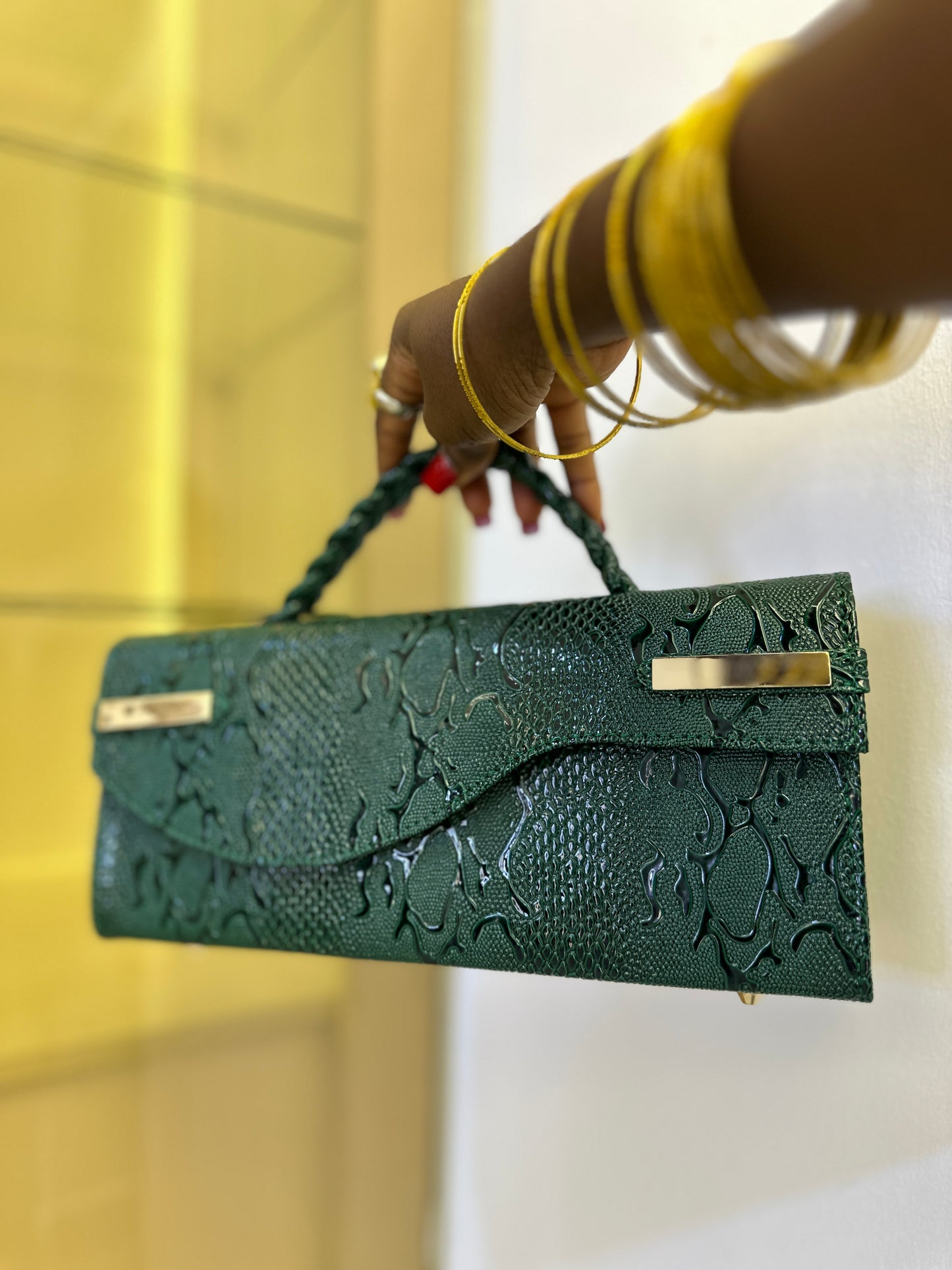 Green Curved Flap Bag - Lola