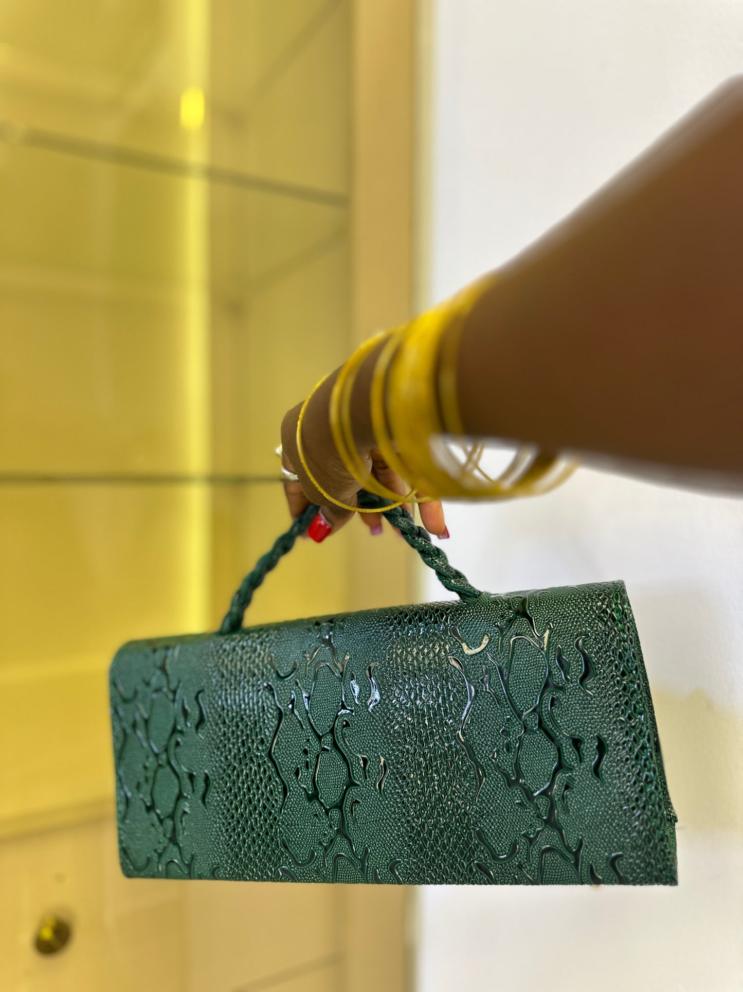 Green Curved Flap Bag - Lola