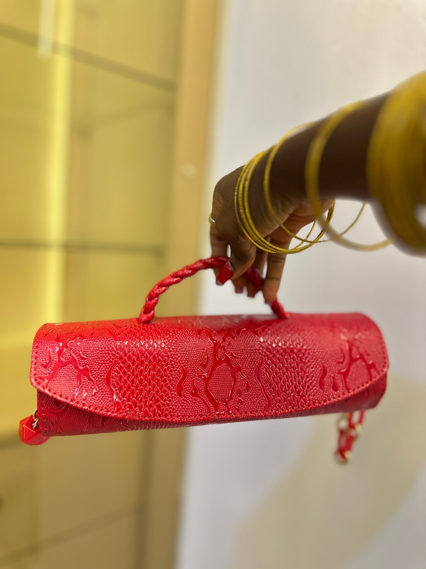 Red Cylinder Bag - Obiageli