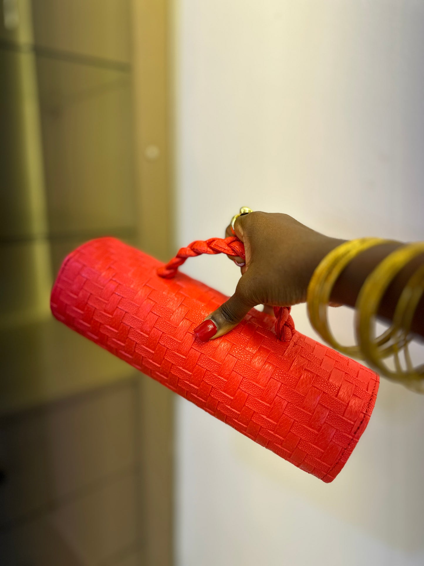 Deep Orange Cylinder Bag - Remi