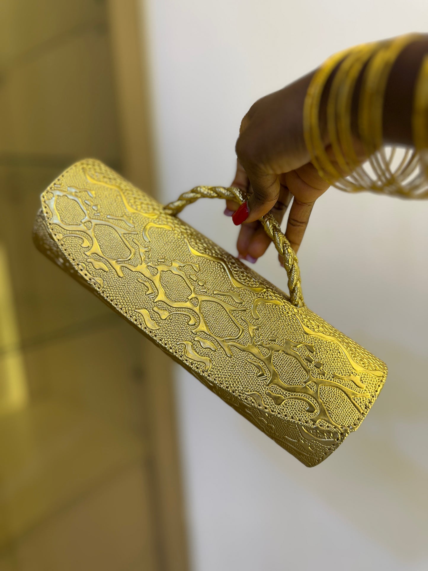 Gold Cylinder Bag - Ruth
