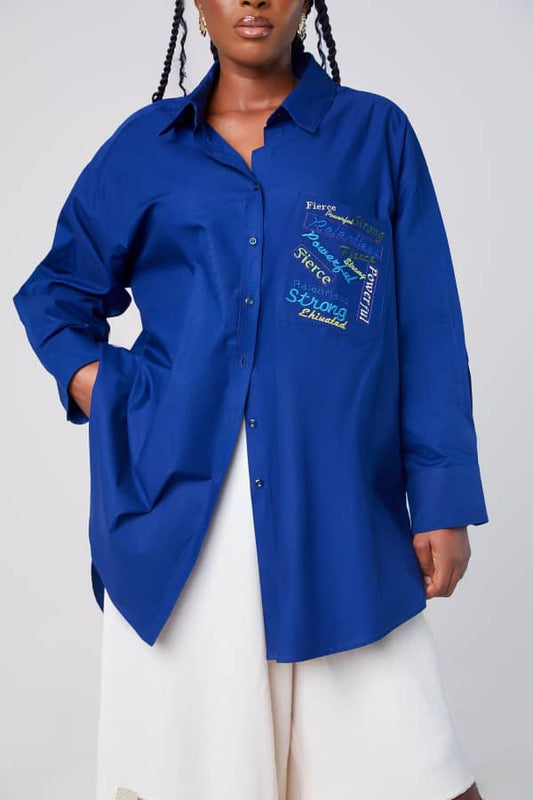 Oversized Shirt (Navy Blue)