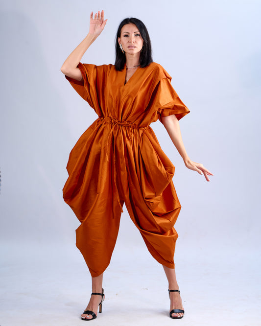 OWAMBE DRESS (BROWN) - LARGE