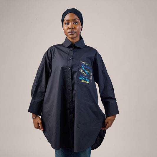 OVERSIZED SHIRT (BLACK) - LARGE