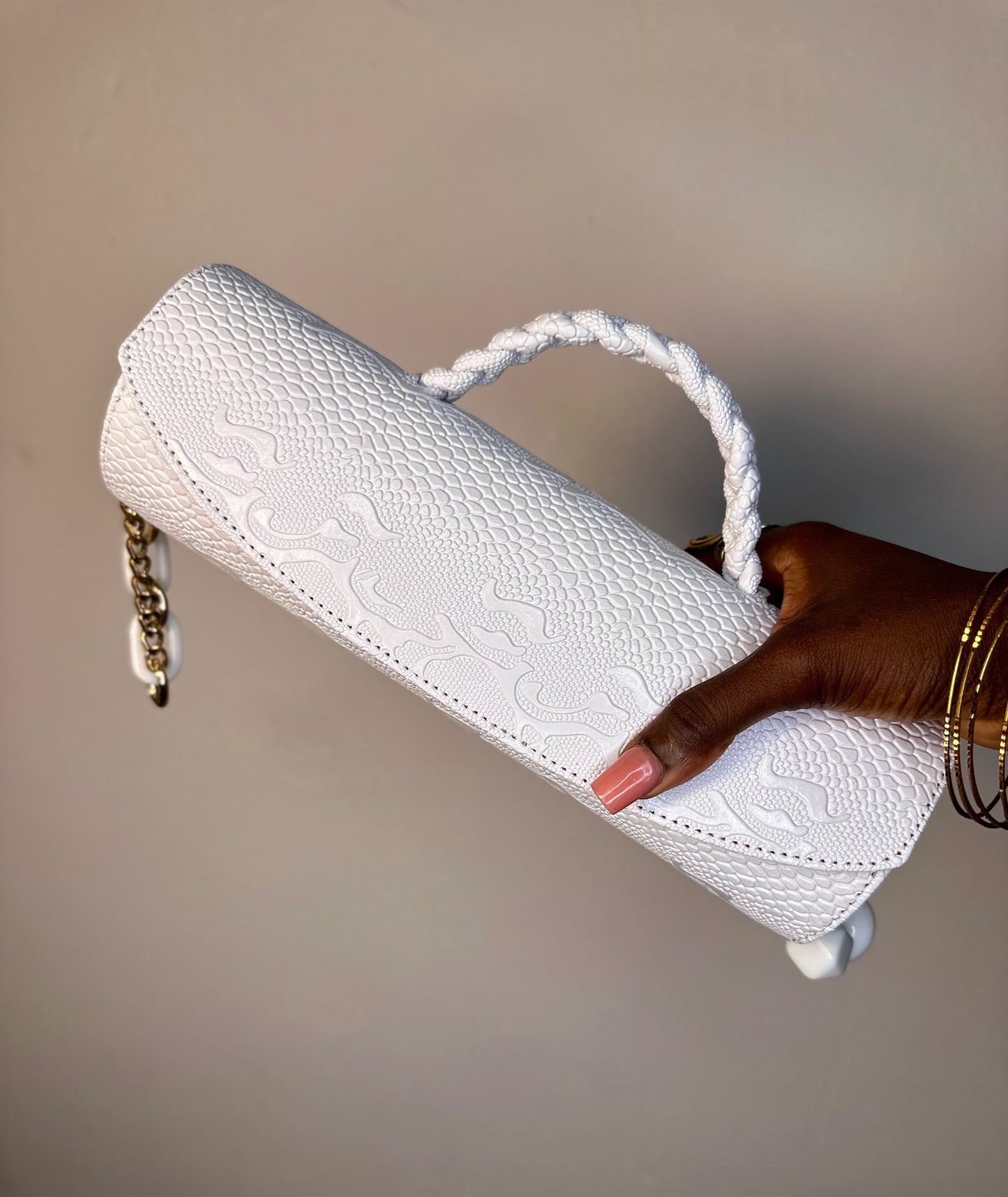 White Cylinder Bag - Chiamaka