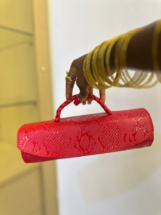 Red Cylinder Bag - Obiageli