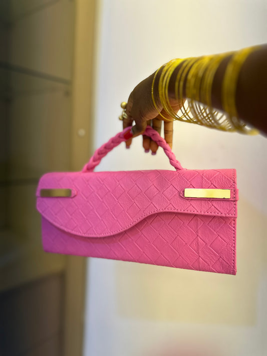 Pink Curved Flap Bag - Aisha