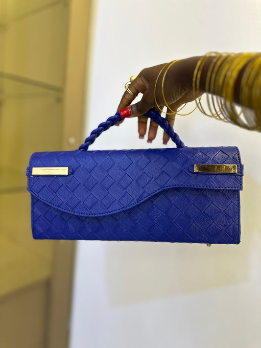 Blue Curved Flap Bag - Aisha