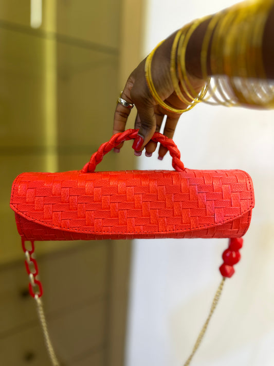 Deep Orange Cylinder Bag - Remi
