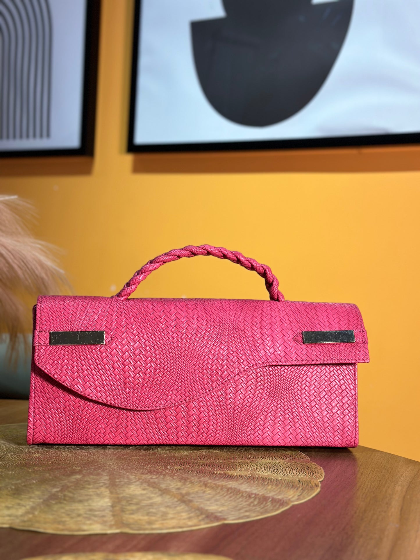 Pink Curved Flap Bag - Bukola