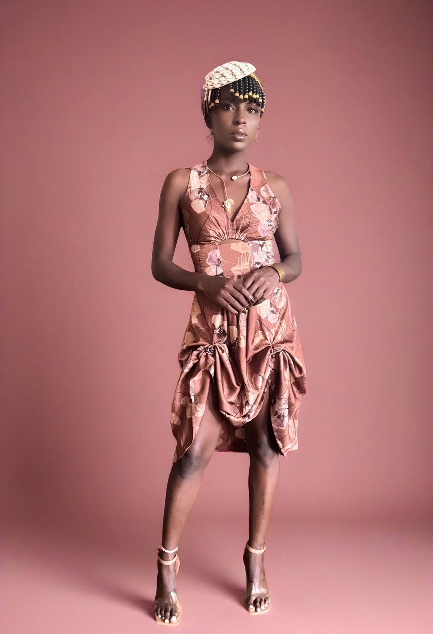 Safiya Silk Flame Dress (Extra Small)