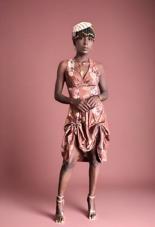 Safiya Silk Flame Dress (Extra Small)