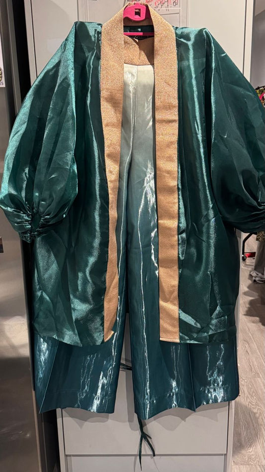 Whispers Of Organdy Kimono Set Green (L)