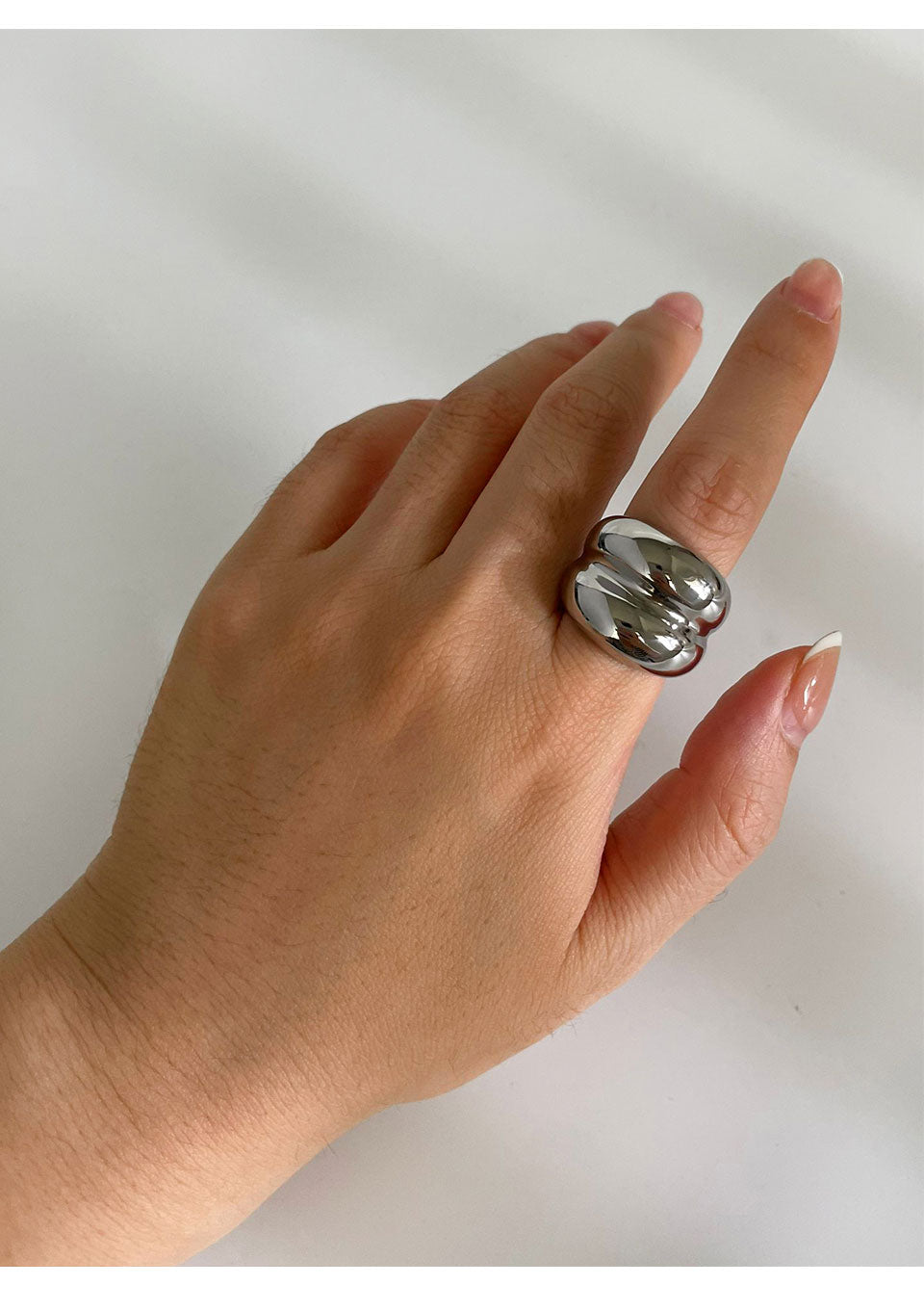 Chunky 2 layer silver ring