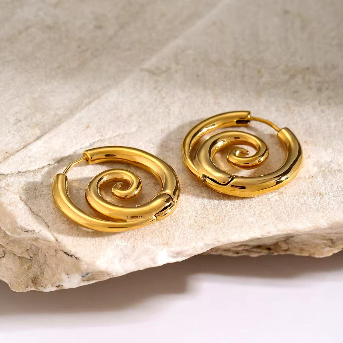 Spiral hoop earrings