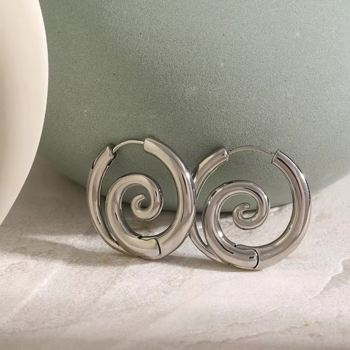 Spiral hoop earrings