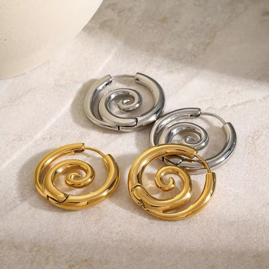 Spiral hoop earrings