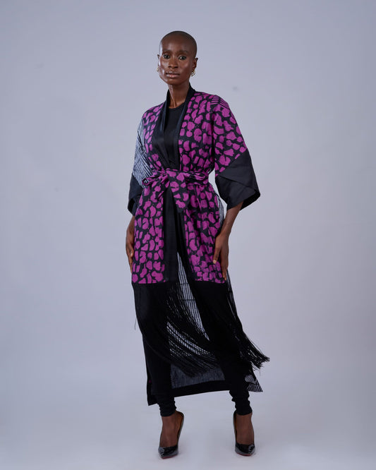 Dzifa Fringe Kimono (Black)