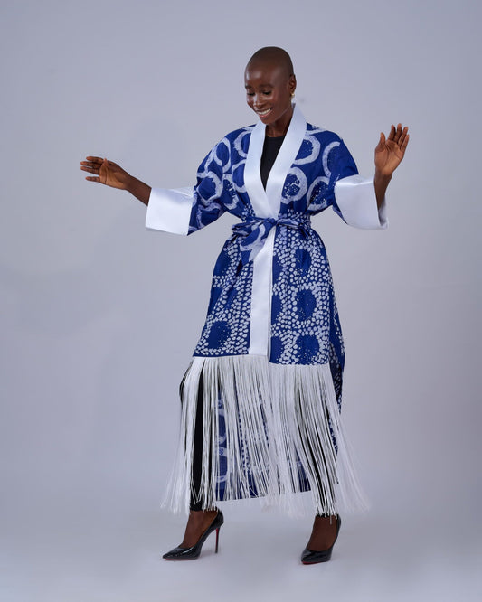 Dzifa Fringe Kimono (White)