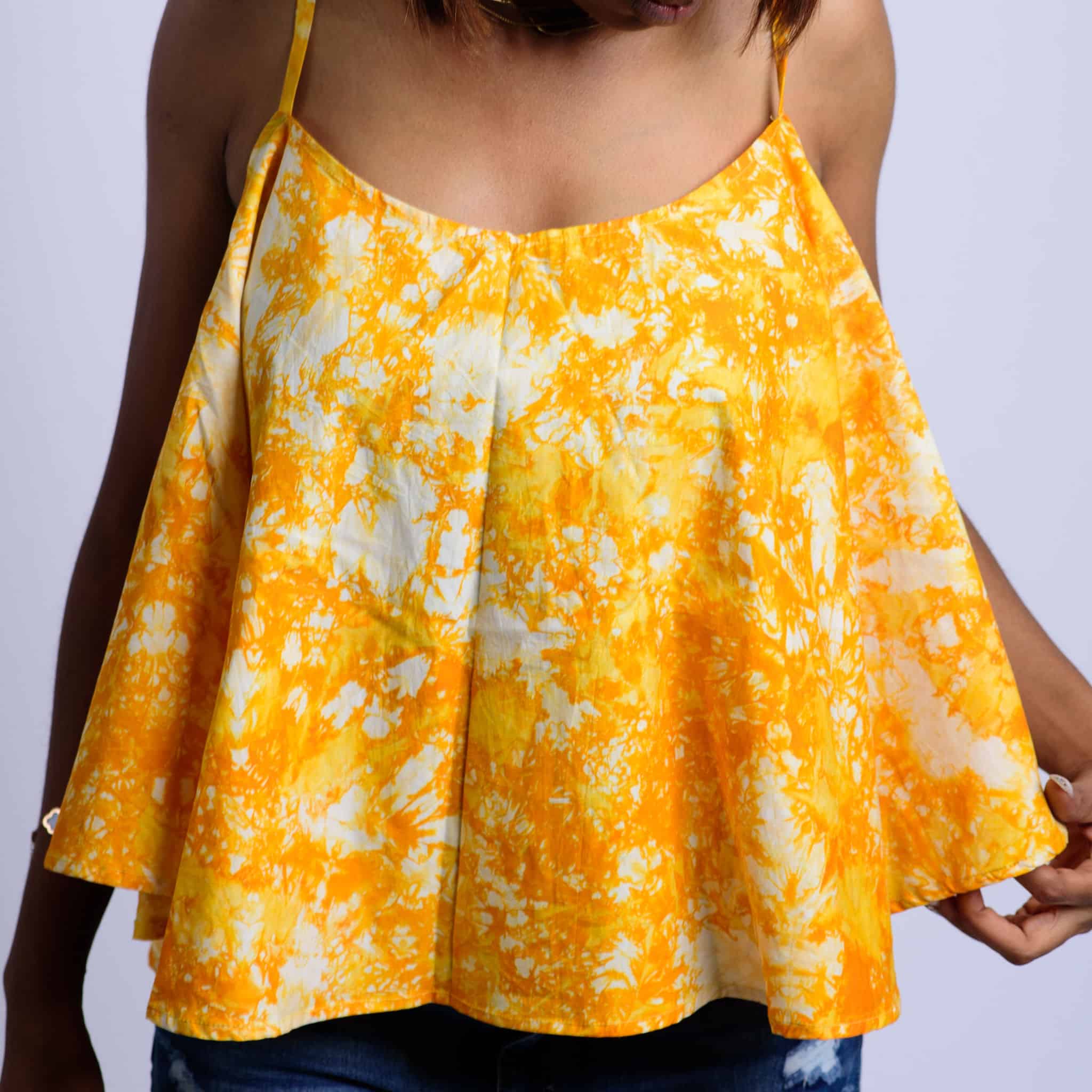 Yellow spaghetti top hotsell