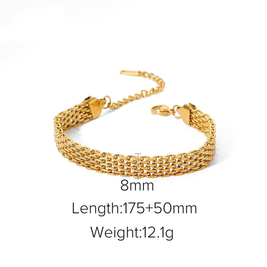 Stainless Steel Thick layered bracelet